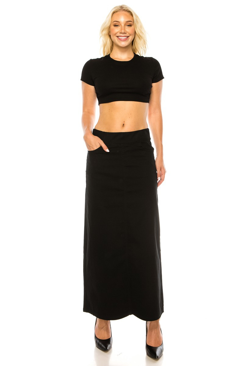 Denim Long Skirt