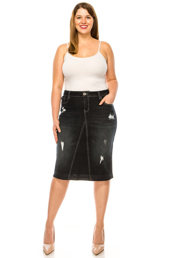 Denim Skirt Plus Size
