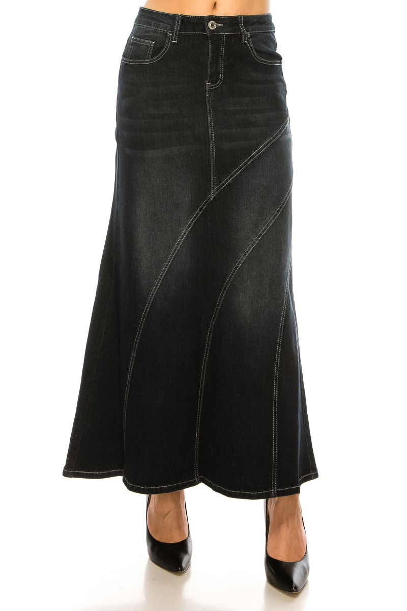 Denim Long Skirt