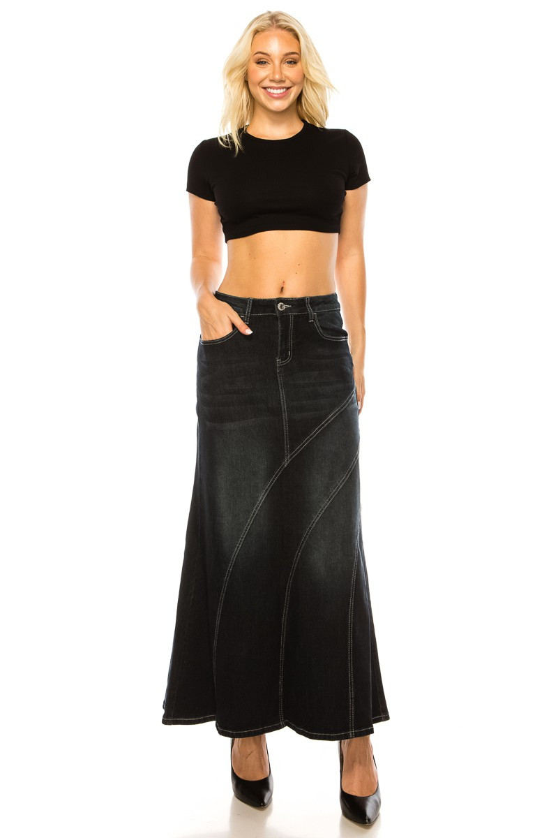 Denim Long Skirt