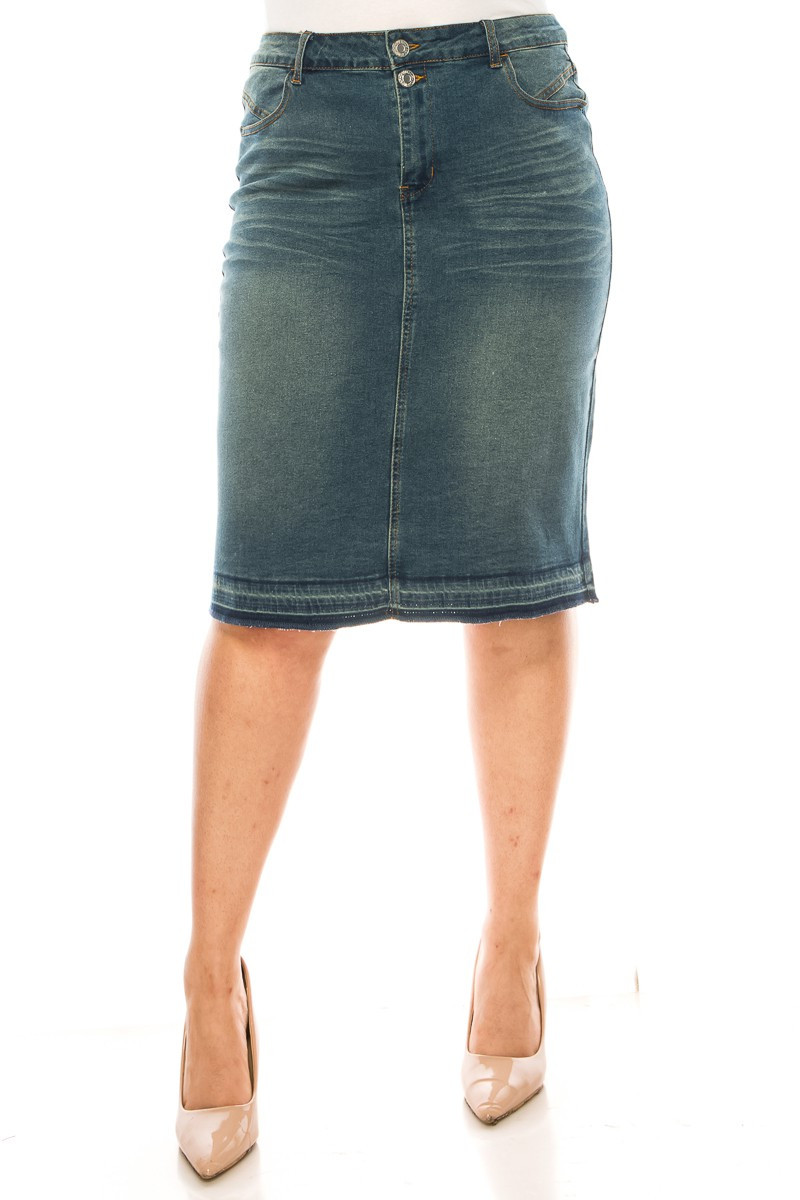 Denim Skirt Plus Size