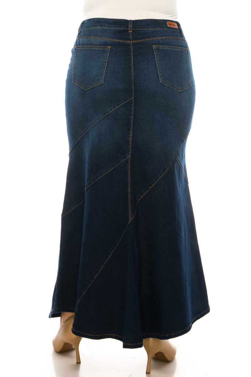 Denim Long Skirt Plus Size