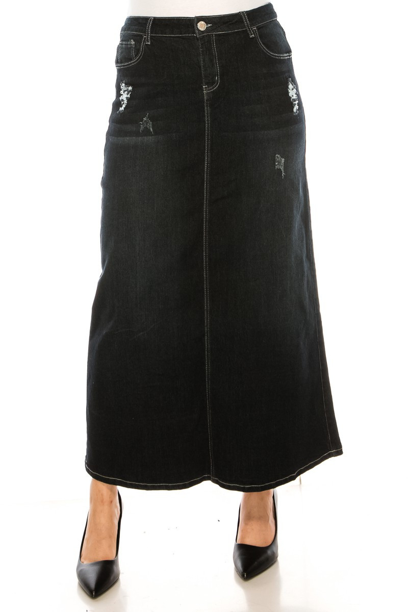 Denim Long Skirt Plus Size