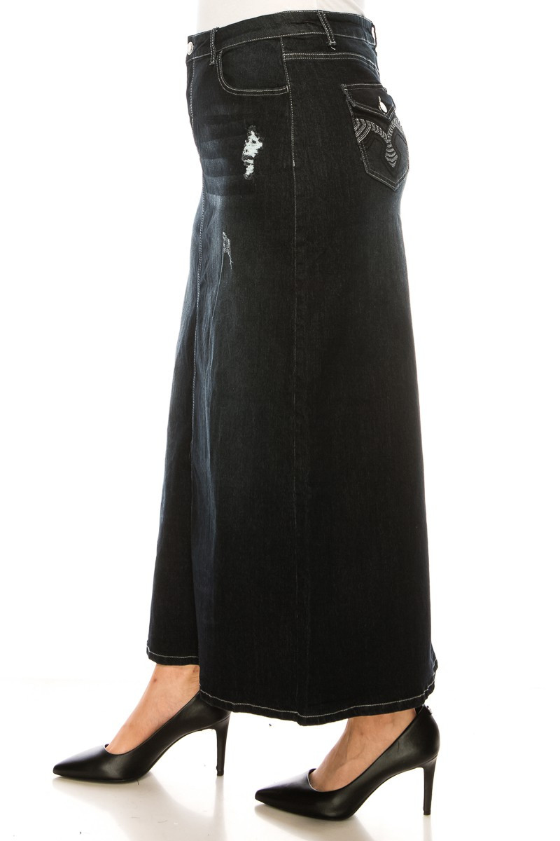 Denim Long Skirt Plus Size