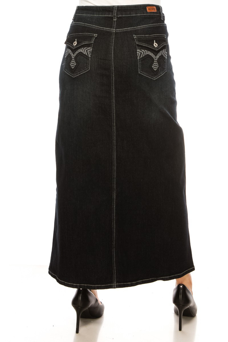 Denim Long Skirt Plus Size