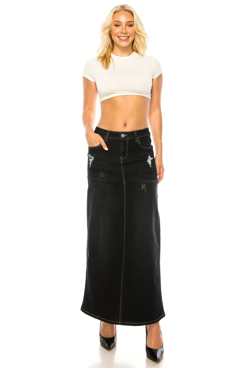 Denim Long Skirt