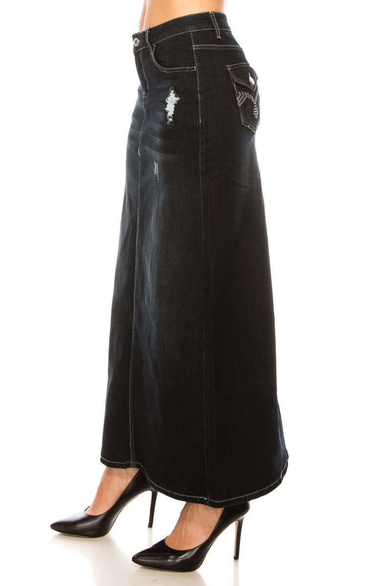 Denim Long Skirt