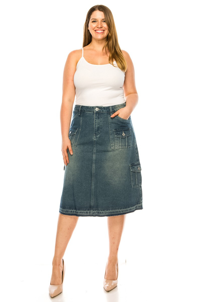 Denim Skirt Plus Size
