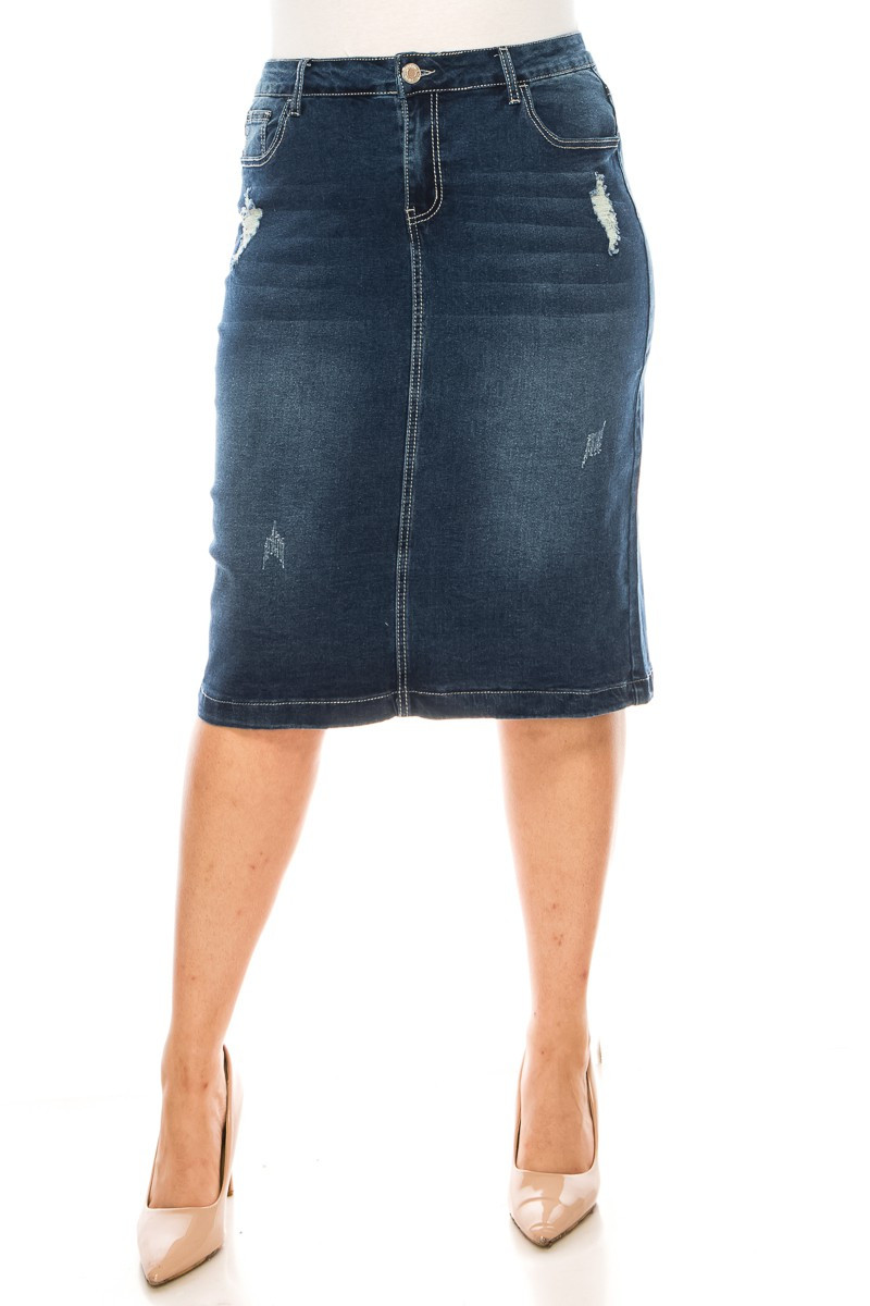 Denim Skirt Plus Size