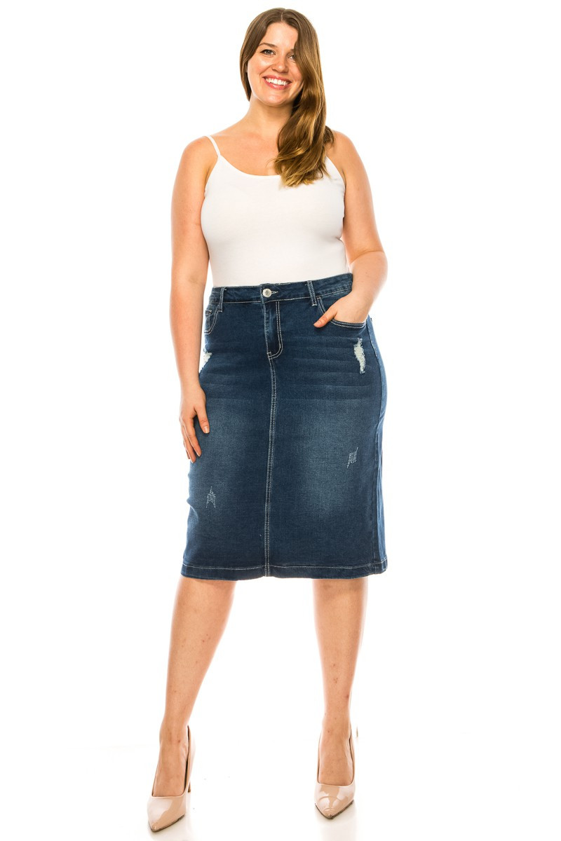 Denim Skirt Plus Size