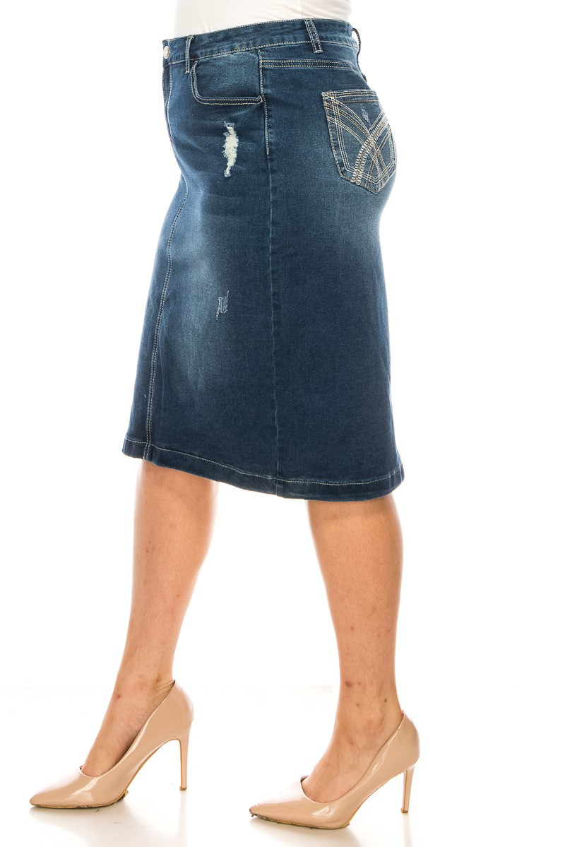 Denim Skirt Plus Size