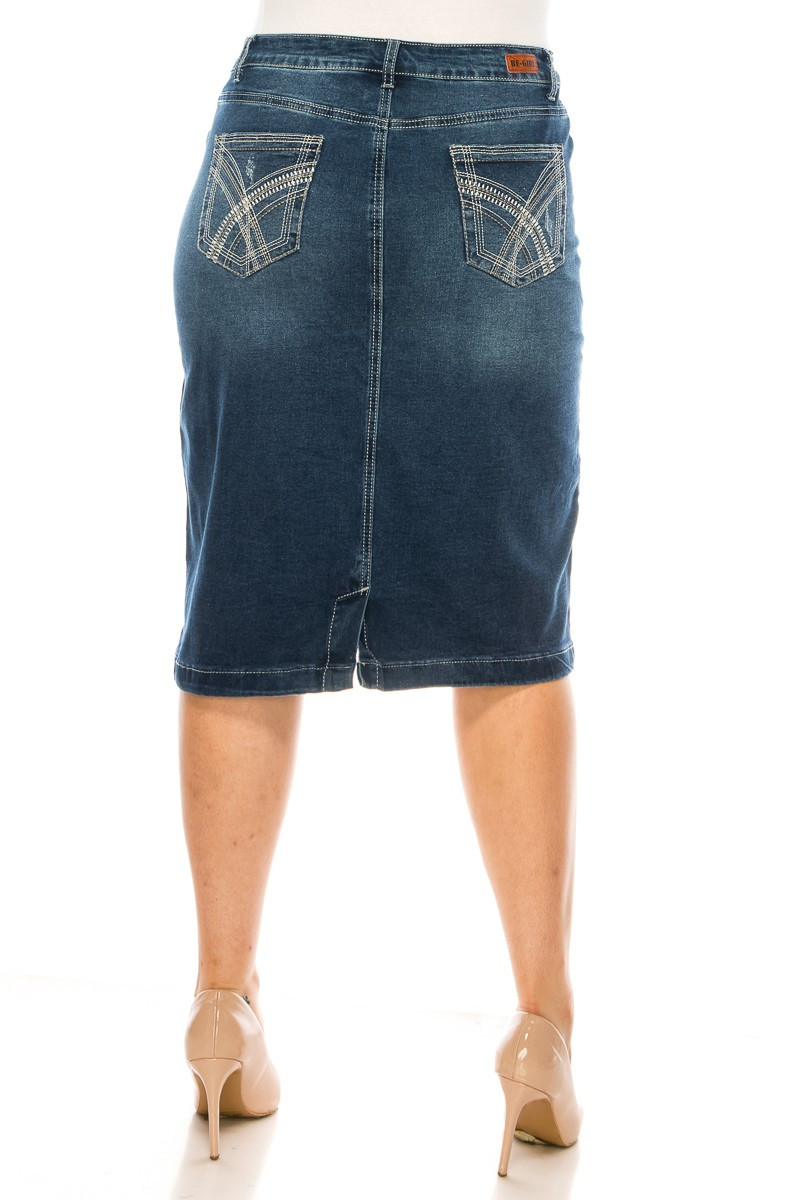 Denim Skirt Plus Size