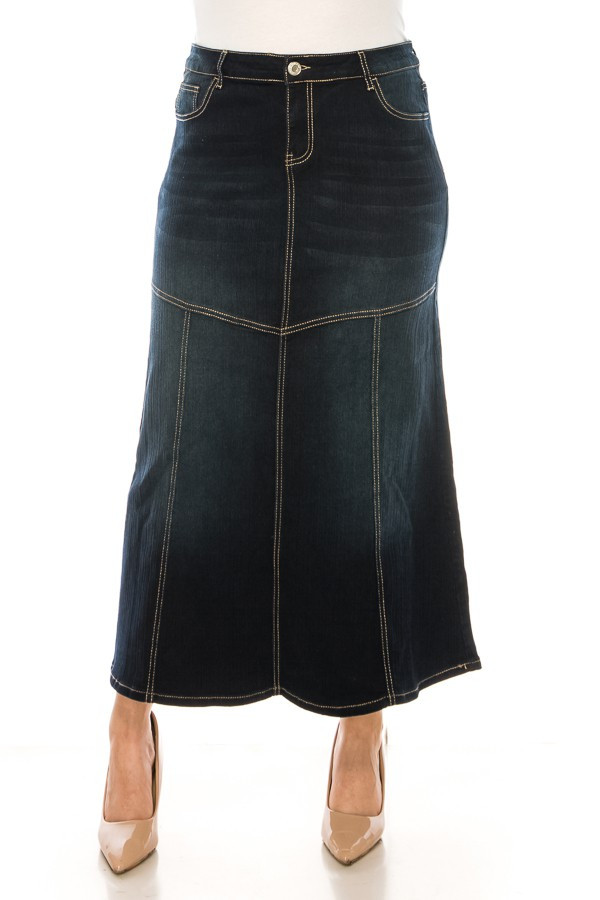 Denim Long Skirt Plus Size