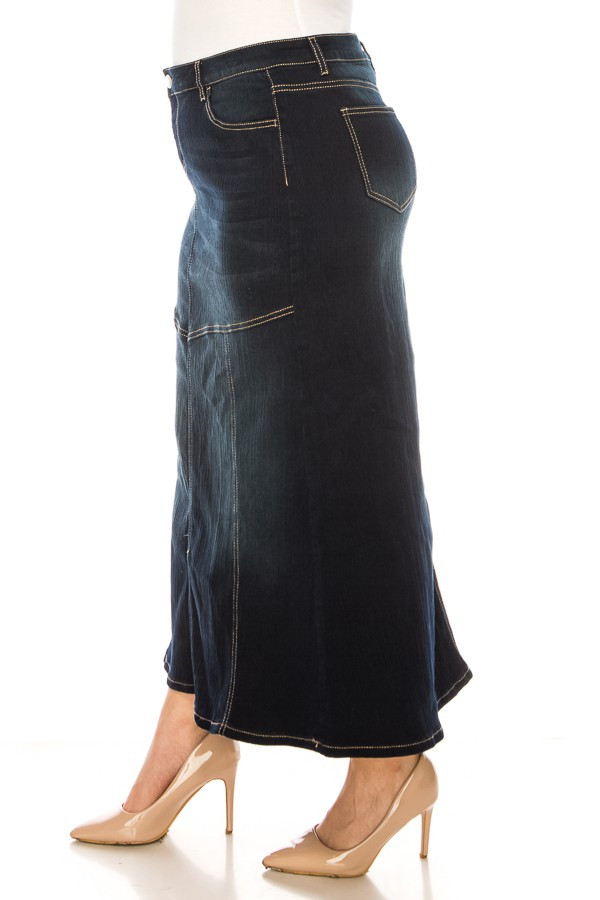 Denim Long Skirt Plus Size