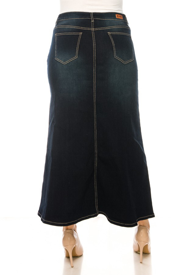 Denim Long Skirt Plus Size