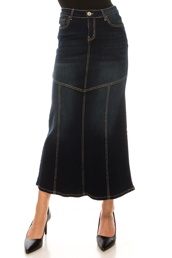Denim Long Skirt