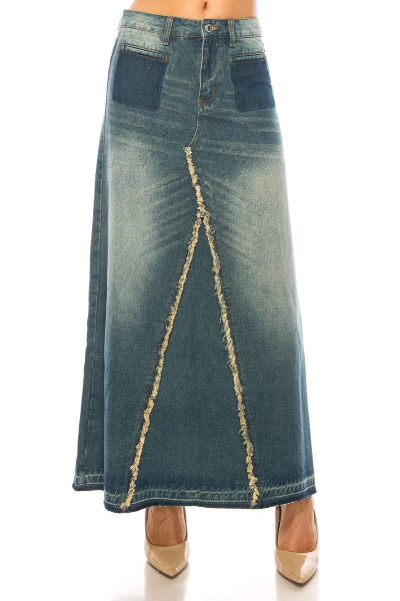 Denim Long Skirt