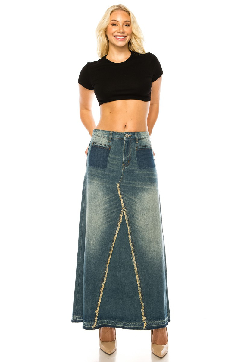 Denim Long Skirt
