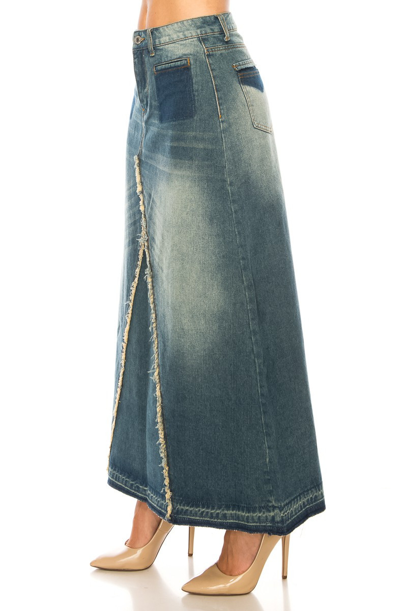 Denim Long Skirt