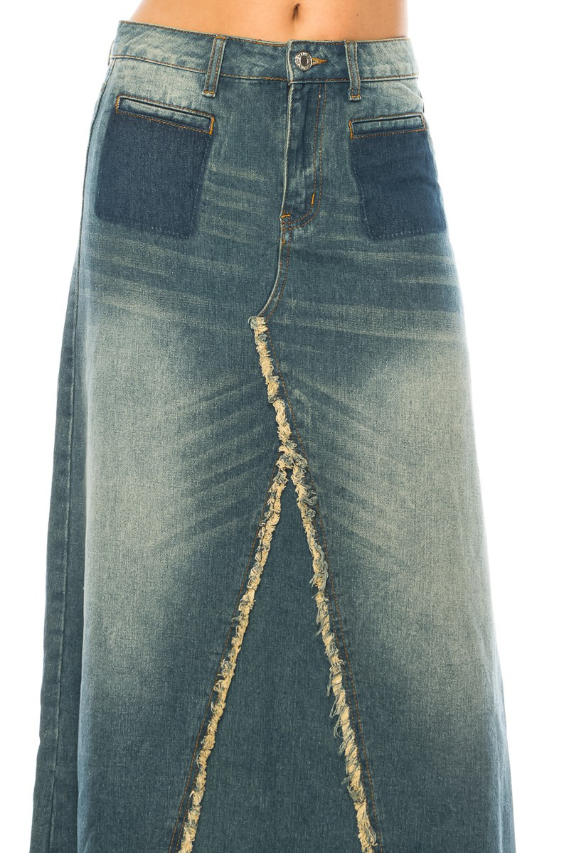 Denim Long Skirt