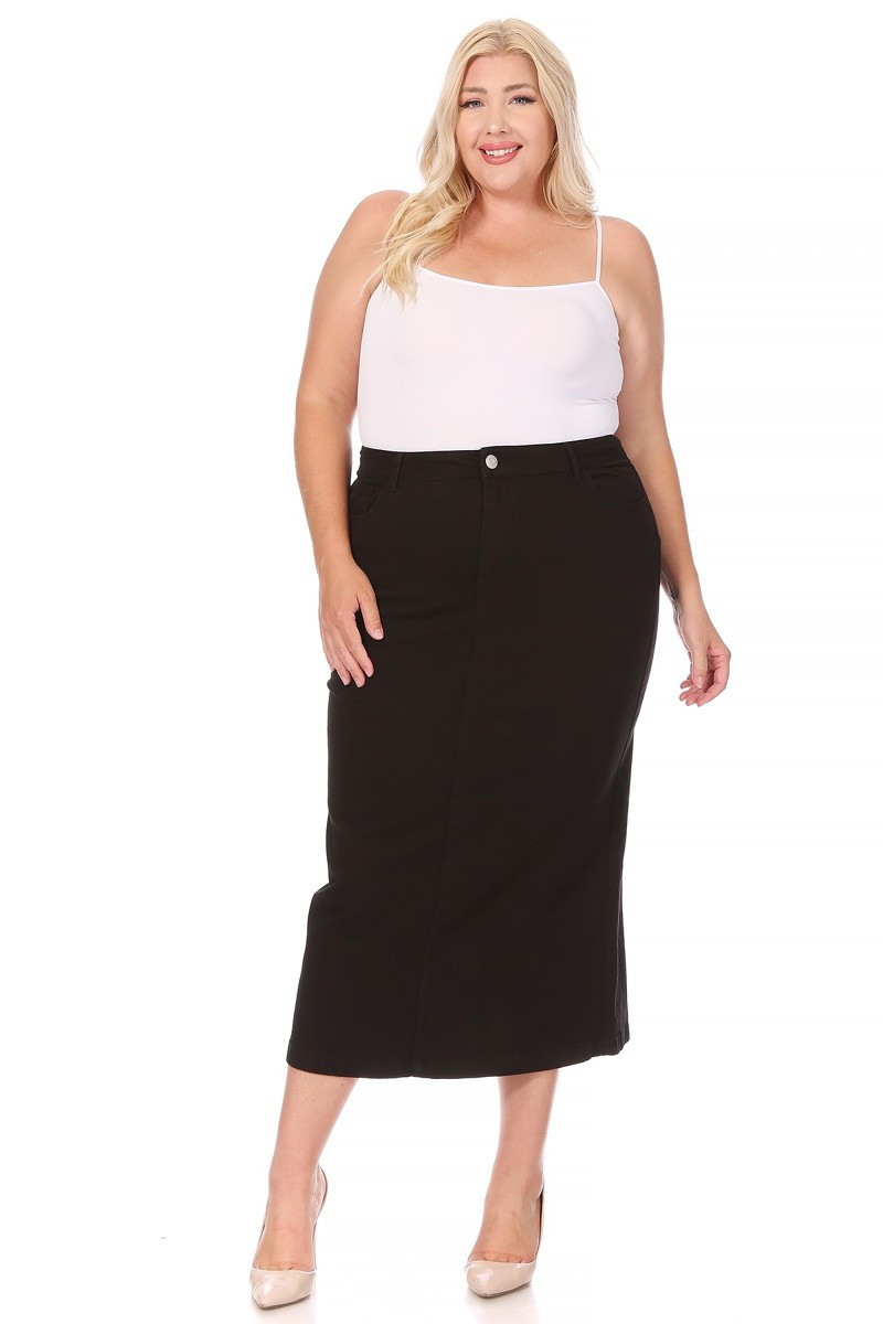 Denim Long Skirt Plus Size