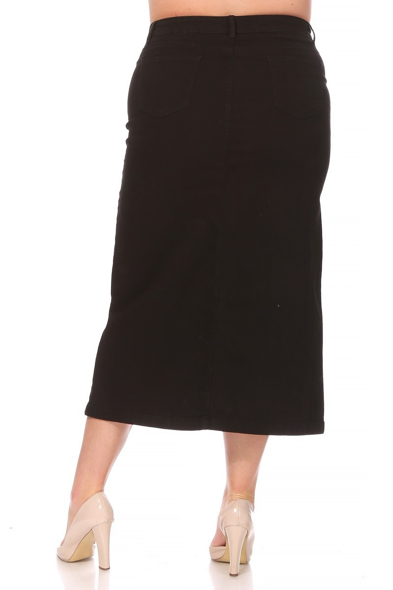 Denim Long Skirt Plus Size