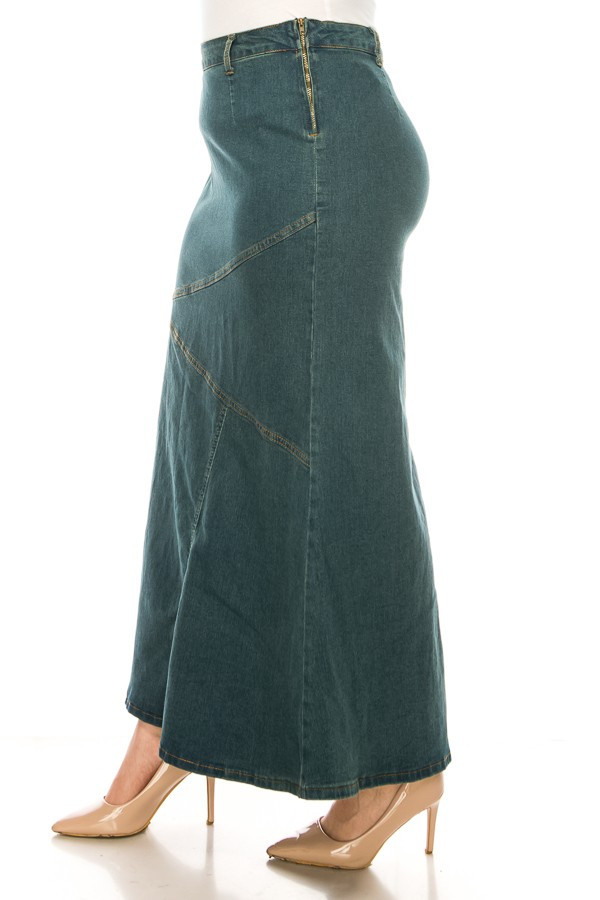 Denim Long Skirt Plus Size