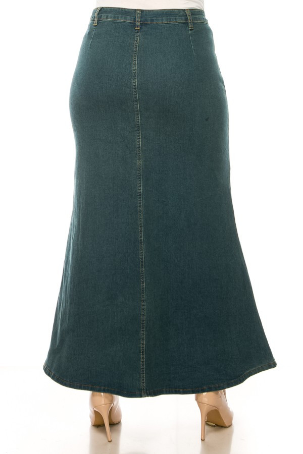 Denim Long Skirt Plus Size