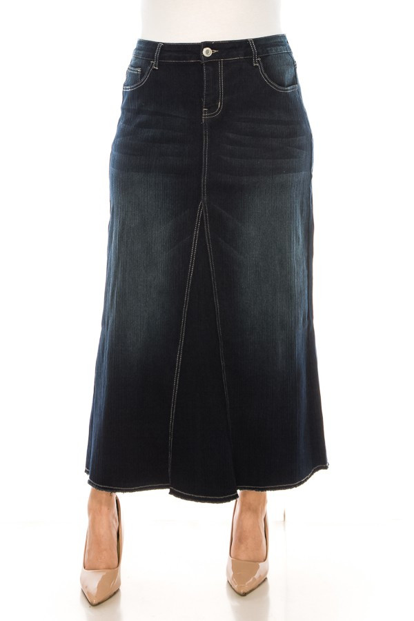 Denim Long Skirt Plus Size