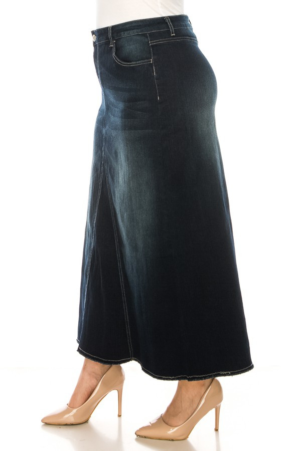 Denim Long Skirt Plus Size