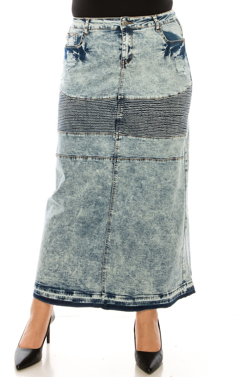 Denim Long Skirt Plus Size