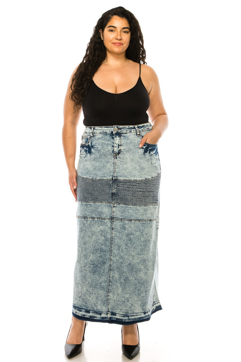 Denim Long Skirt Plus Size