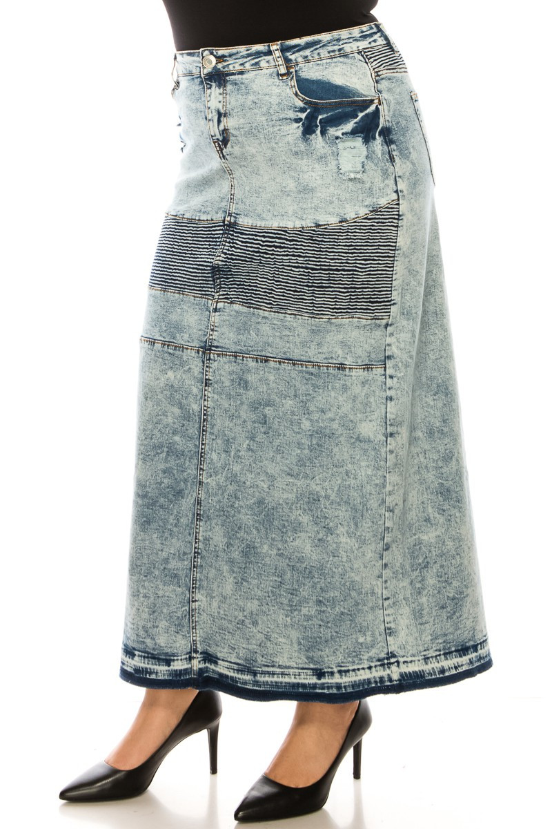 Denim Long Skirt Plus Size