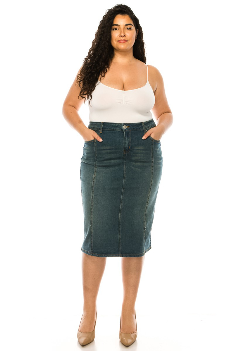 Denim Skirt Plus Size