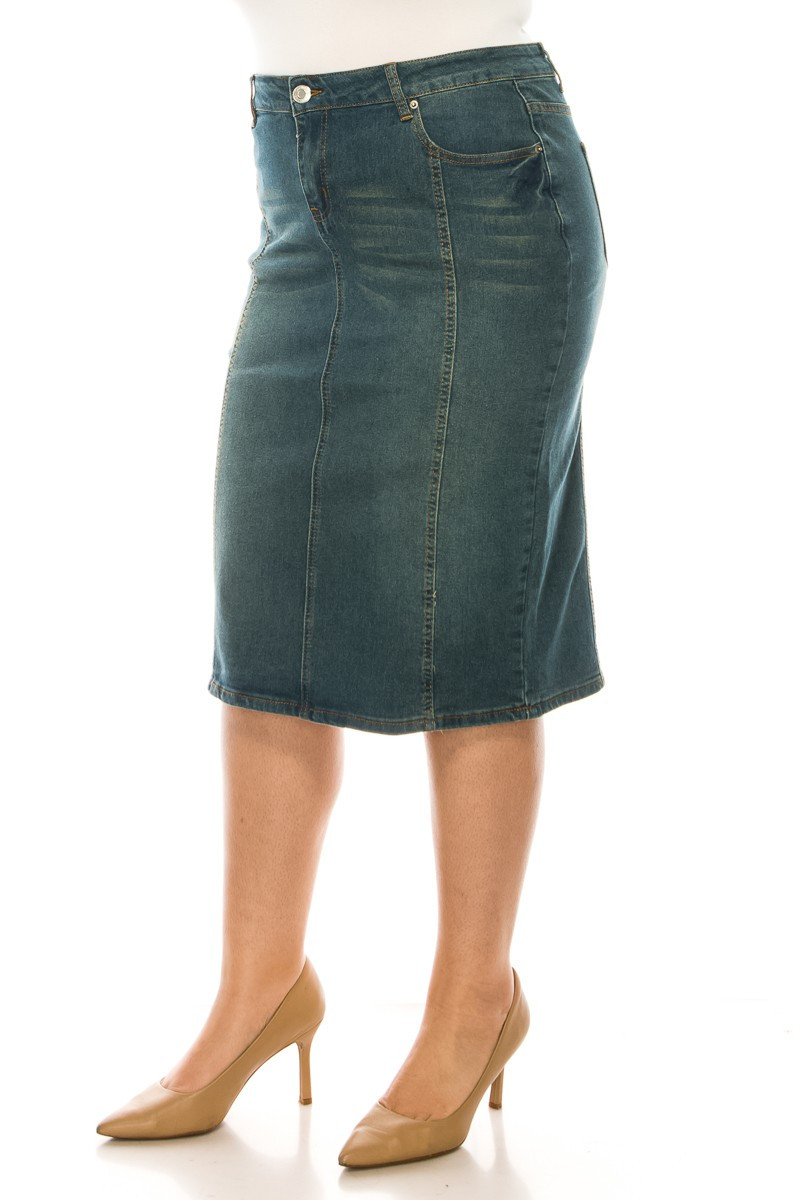 Denim Skirt Plus Size