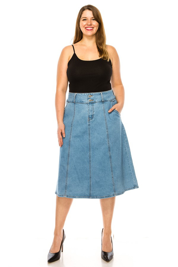 Denim Skirt Plus Size