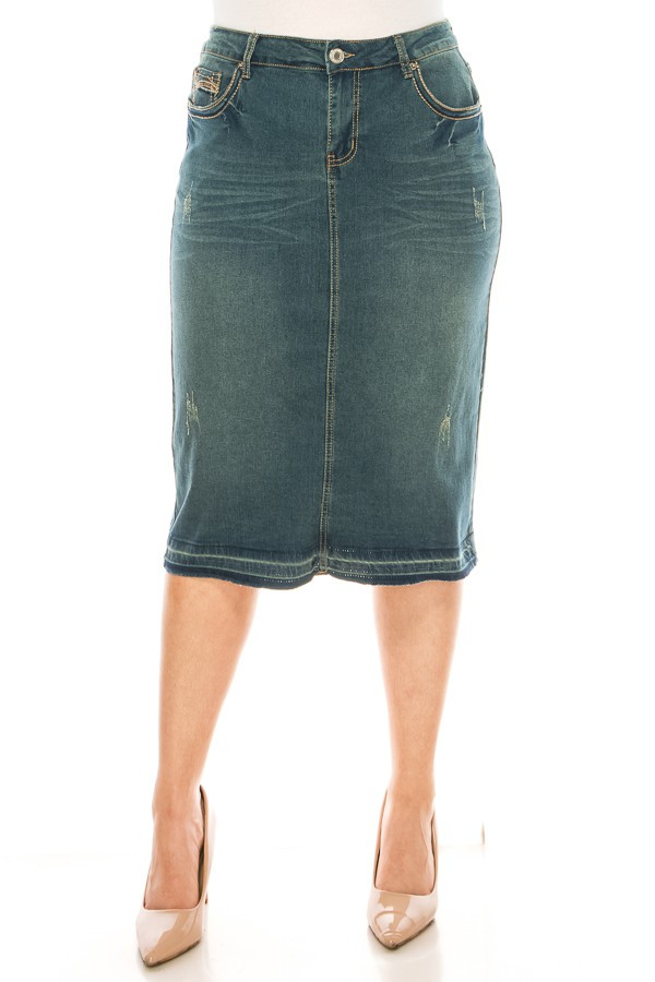 Denim Skirt Plus Size