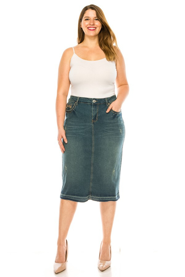 Denim Skirt Plus Size