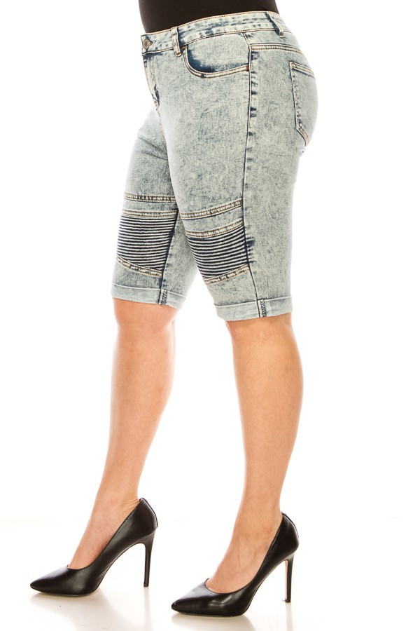 Denim Bermuda Shorts Plus Size