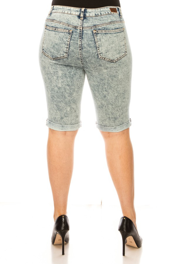 Denim Bermuda Shorts Plus Size
