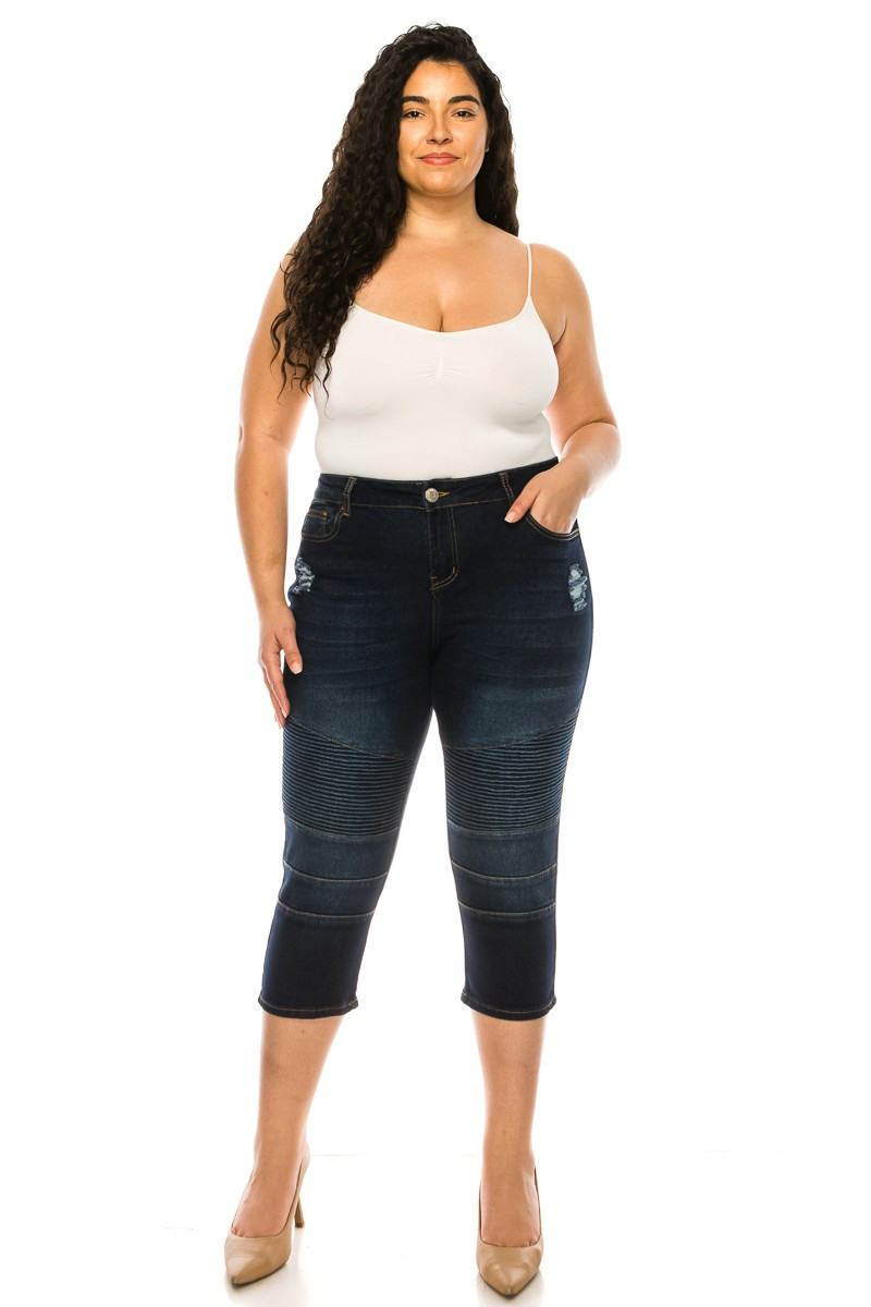 Denim Capri Plus Size