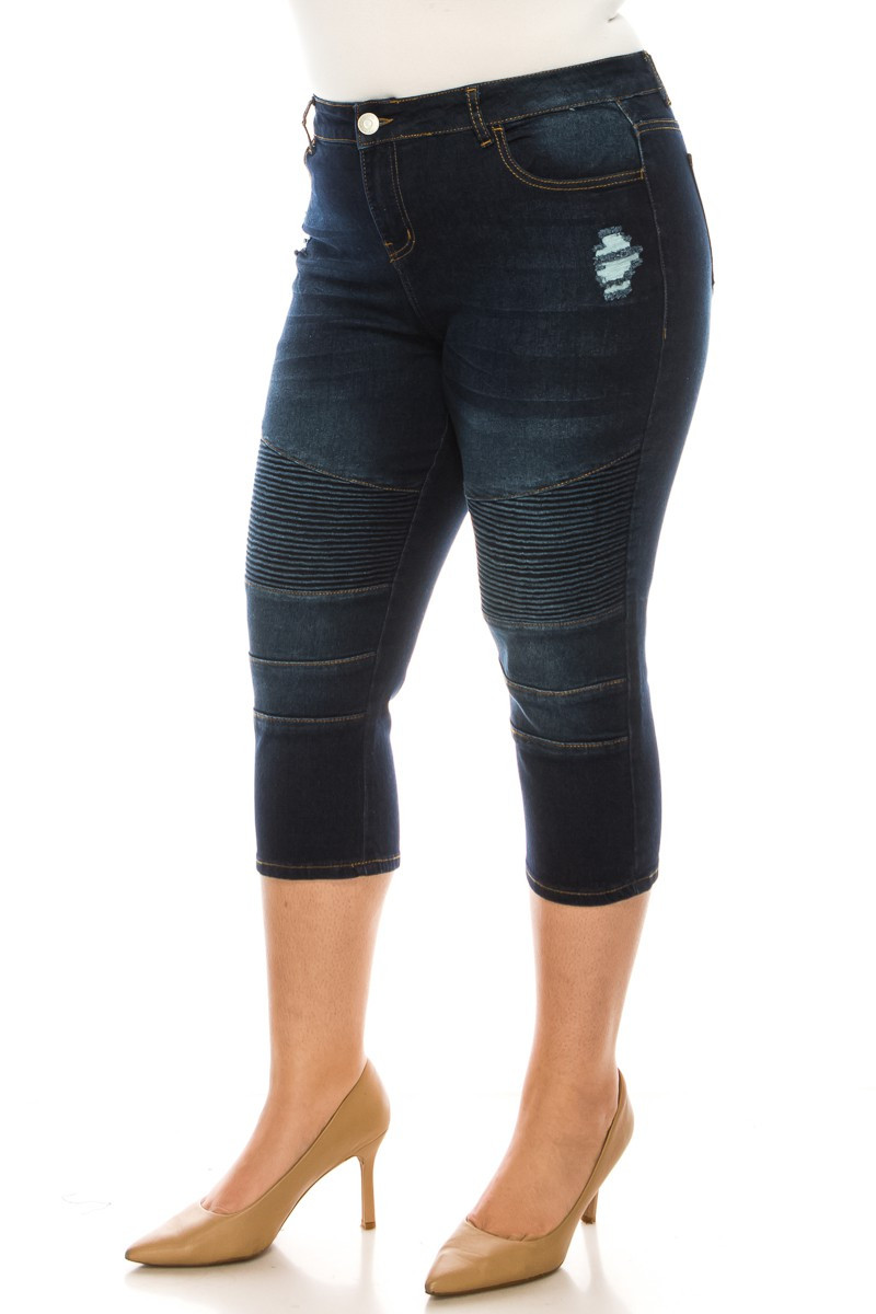 Denim Capri Plus Size