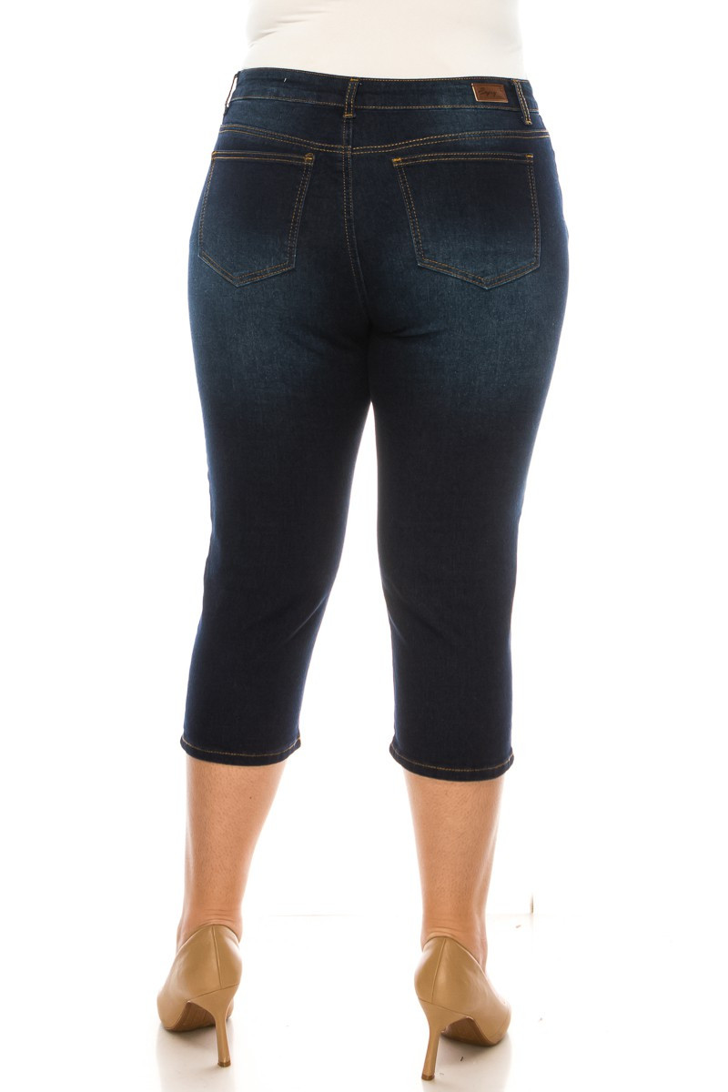 Denim Capri Plus Size