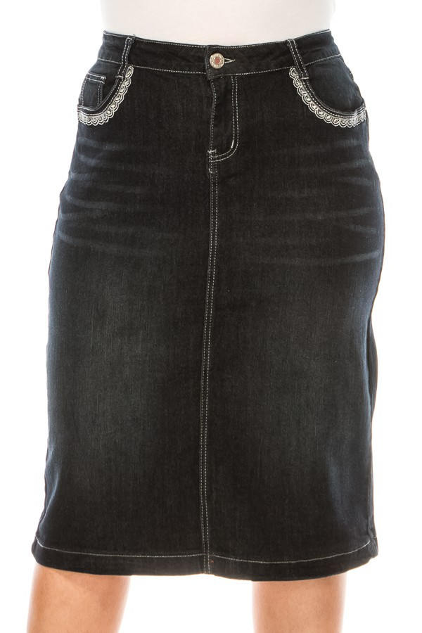 Denim Skirt Plus Size