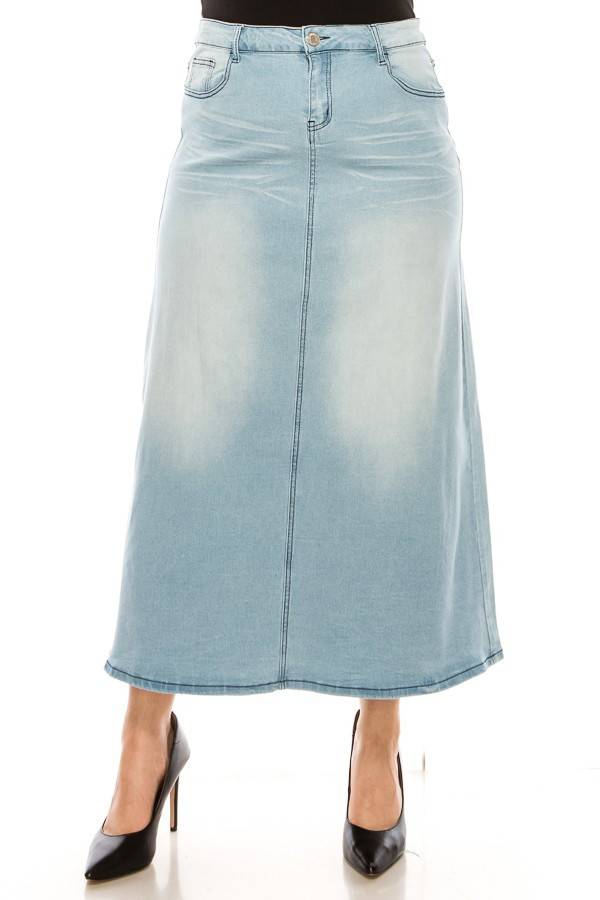Denim Long Skirt Plus Size