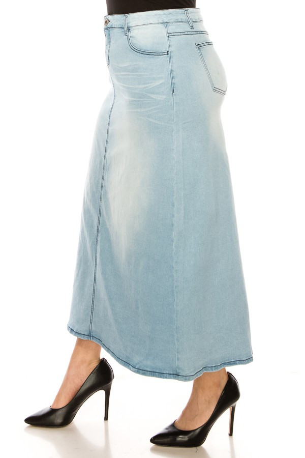 Denim Long Skirt Plus Size