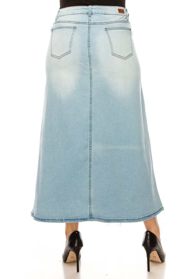 Denim Long Skirt Plus Size
