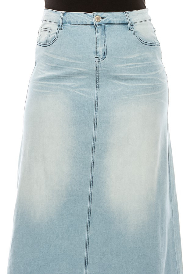 Denim Long Skirt Plus Size
