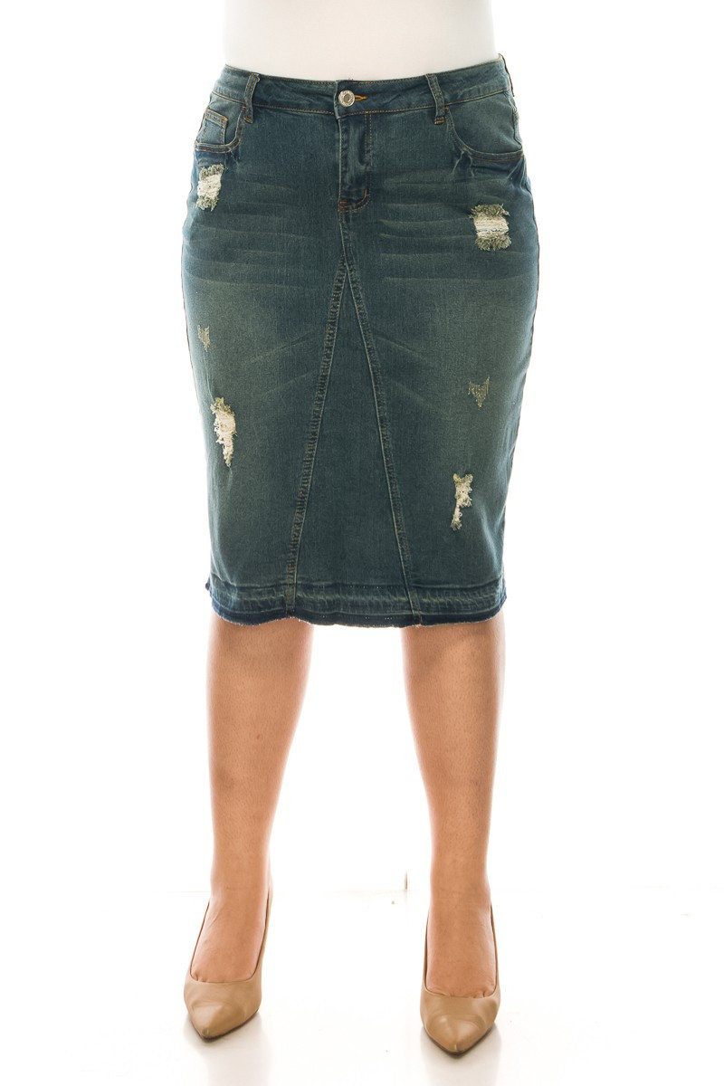 Denim Skirt Plus Size