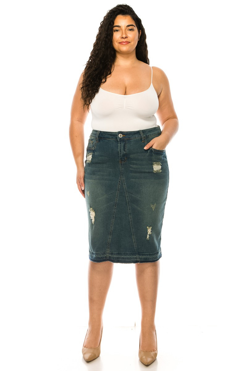 Denim Skirt Plus Size
